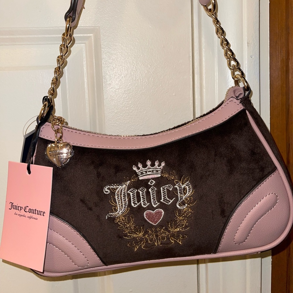 [SOLD] Juicy Couture Pink and Brown Heritage Shoulder bag